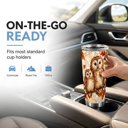 #pl[20oz|Steel] Mosaic Owl Tumbler 20oz, Owl Tumbler, Stainless Steel Travel Cup