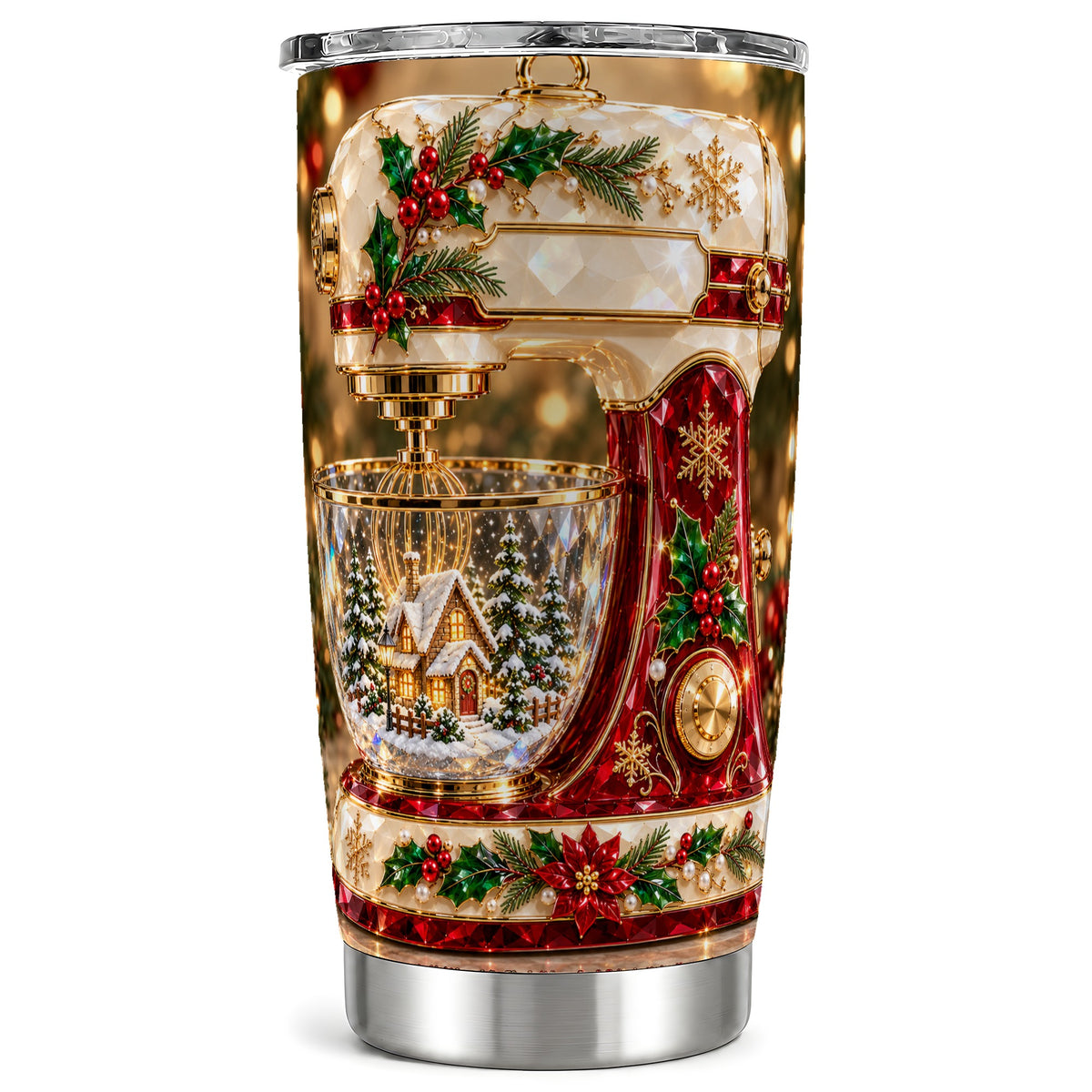Christmas Mixer Tumbler 20oz, Baking Tumbler, Stainless Steel Travel Cup