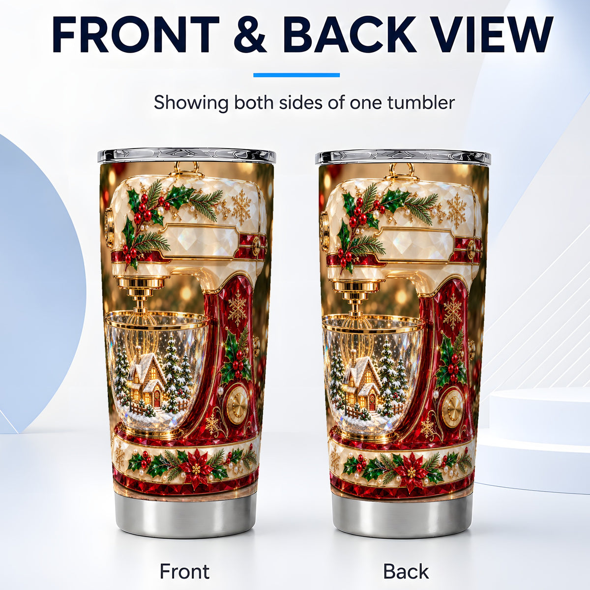#pl[20oz|Steel] Christmas Mixer Tumbler 20oz, Baking Tumbler, Stainless Steel Travel Cup
