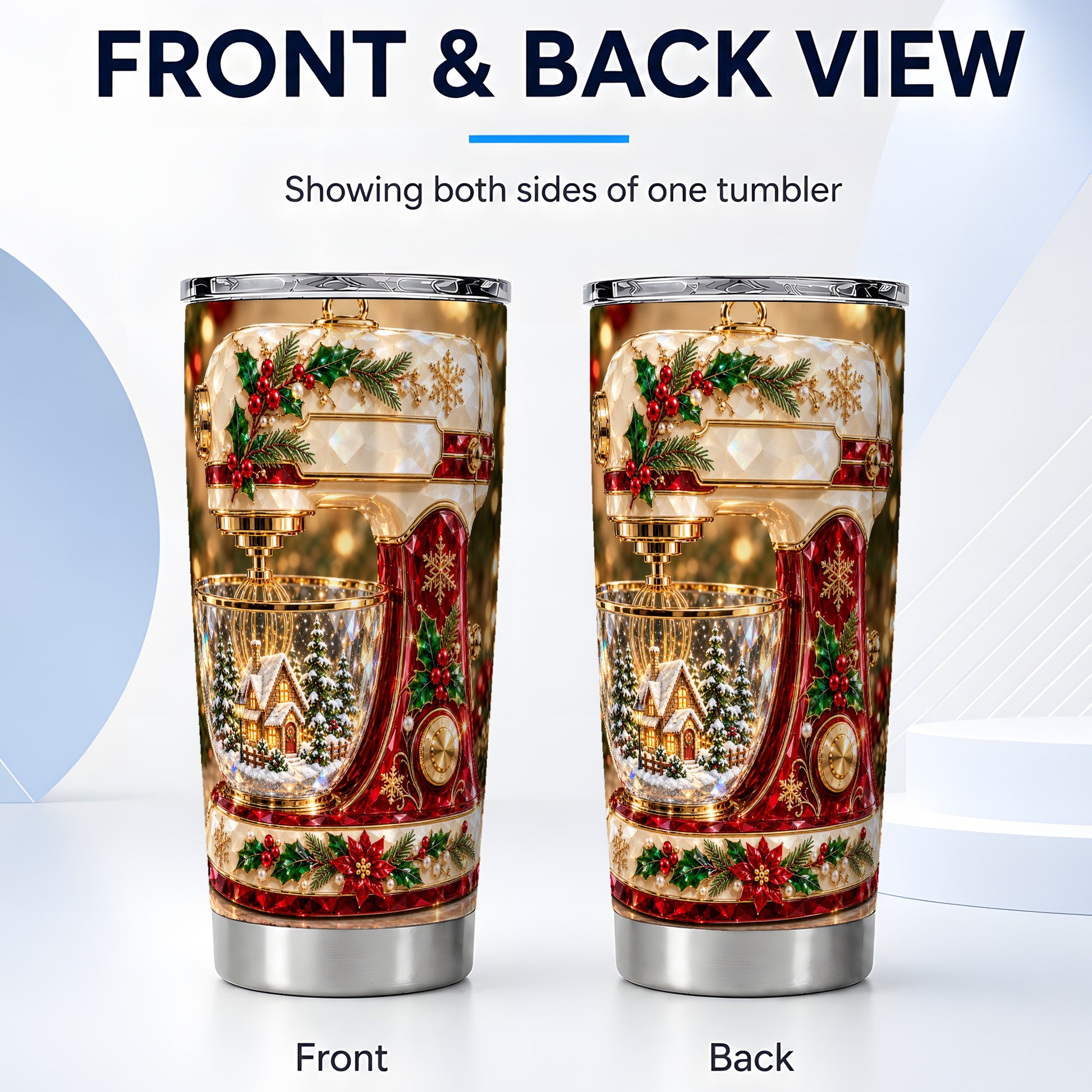 #pl[20oz|Steel] Christmas Mixer Tumbler 20oz, Baking Tumbler, Stainless Steel Travel Cup