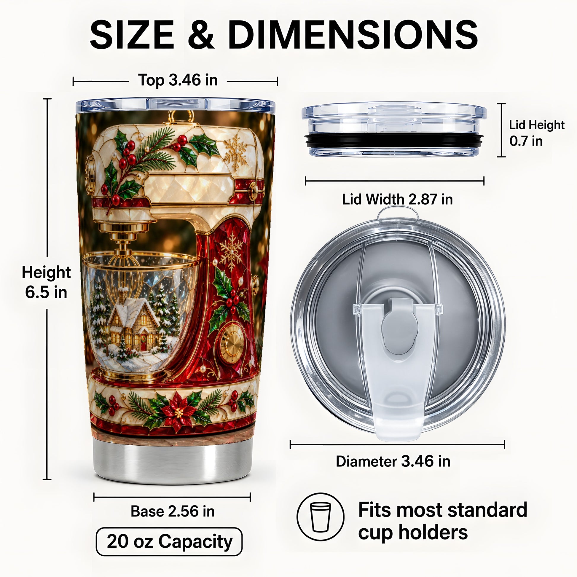 #pl[20oz|Steel] Holiday Mixer Tumbler 20oz, Baking Tumbler, Stainless Steel Travel Cup