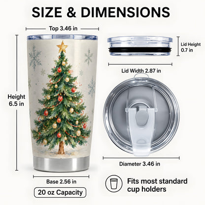 #pl[20oz|Steel] Christmas Tree Tumbler 20oz, Watercolor Tumbler, Stainless Steel Travel Cup