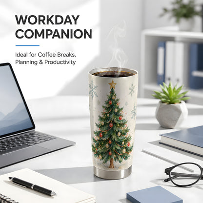 #pl[20oz|Steel] Christmas Tree Tumbler 20oz, Watercolor Tumbler, Stainless Steel Travel Cup