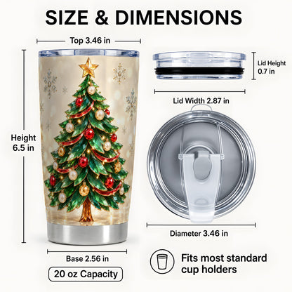 #pl[20oz|Steel] Jeweled Tree Tumbler 20oz, Christmas Tumbler, Stainless Steel Travel Cup