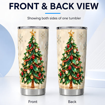 #pl[20oz|Steel] Jeweled Tree Tumbler 20oz, Christmas Tumbler, Stainless Steel Travel Cup