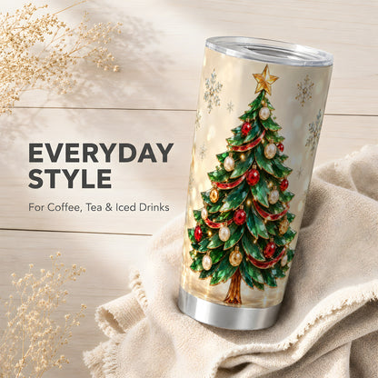 #pl[20oz|Steel] Jeweled Tree Tumbler 20oz, Christmas Tumbler, Stainless Steel Travel Cup