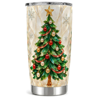 Christmas Tree Tumbler 20oz, Jeweled Tumbler, Stainless Steel Travel Cup