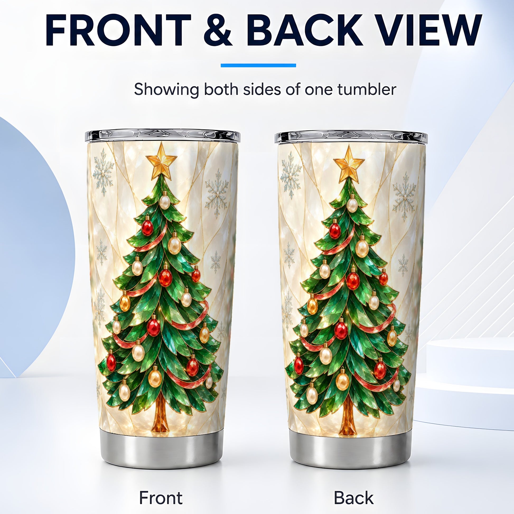 #pl[20oz|Steel] Christmas Tree Tumbler 20oz, Jeweled Tumbler, Stainless Steel Travel Cup