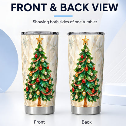#pl[20oz|Steel] Christmas Tree Tumbler 20oz, Jeweled Tumbler, Stainless Steel Travel Cup