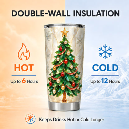 #pl[20oz|Steel] Christmas Tree Tumbler 20oz, Jeweled Tumbler, Stainless Steel Travel Cup