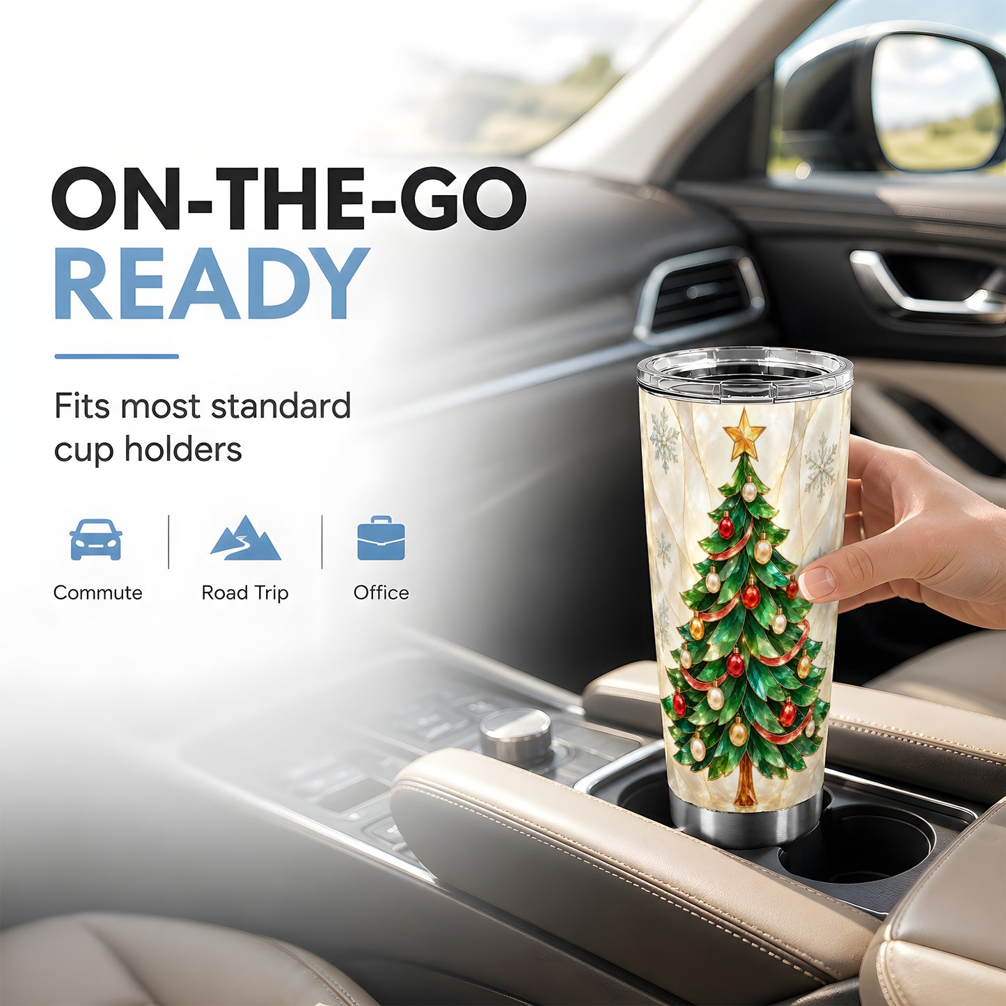 #pl[20oz|Steel] Christmas Tree Tumbler 20oz, Jeweled Tumbler, Stainless Steel Travel Cup