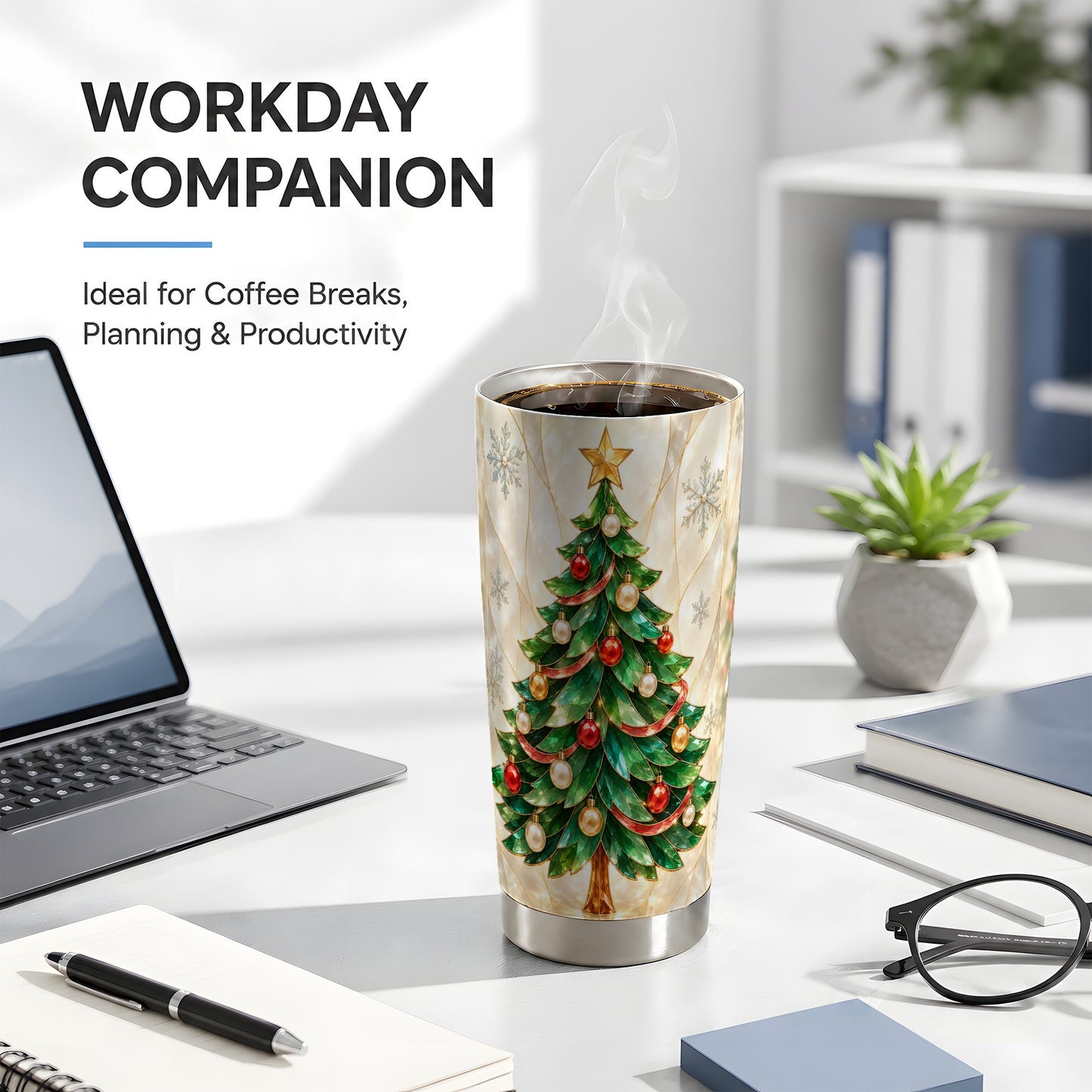 #pl[20oz|Steel] Christmas Tree Tumbler 20oz, Jeweled Tumbler, Stainless Steel Travel Cup