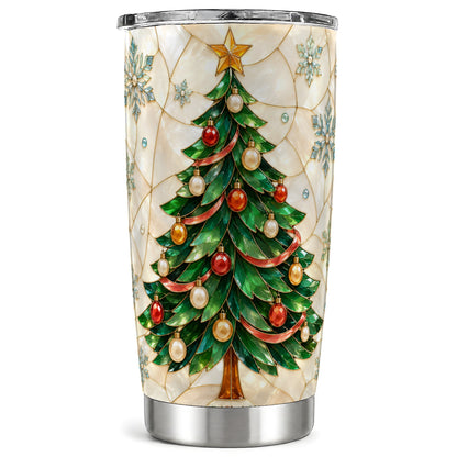 Mosaic Tree Tumbler 20oz, Snowflake Tumbler, Stainless Steel Travel Cup