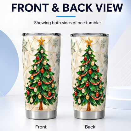 #pl[20oz|Steel] Mosaic Tree Tumbler 20oz, Snowflake Tumbler, Stainless Steel Travel Cup