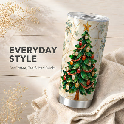 #pl[20oz|Steel] Mosaic Tree Tumbler 20oz, Snowflake Tumbler, Stainless Steel Travel Cup