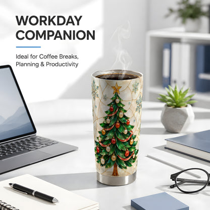 #pl[20oz|Steel] Mosaic Tree Tumbler 20oz, Snowflake Tumbler, Stainless Steel Travel Cup