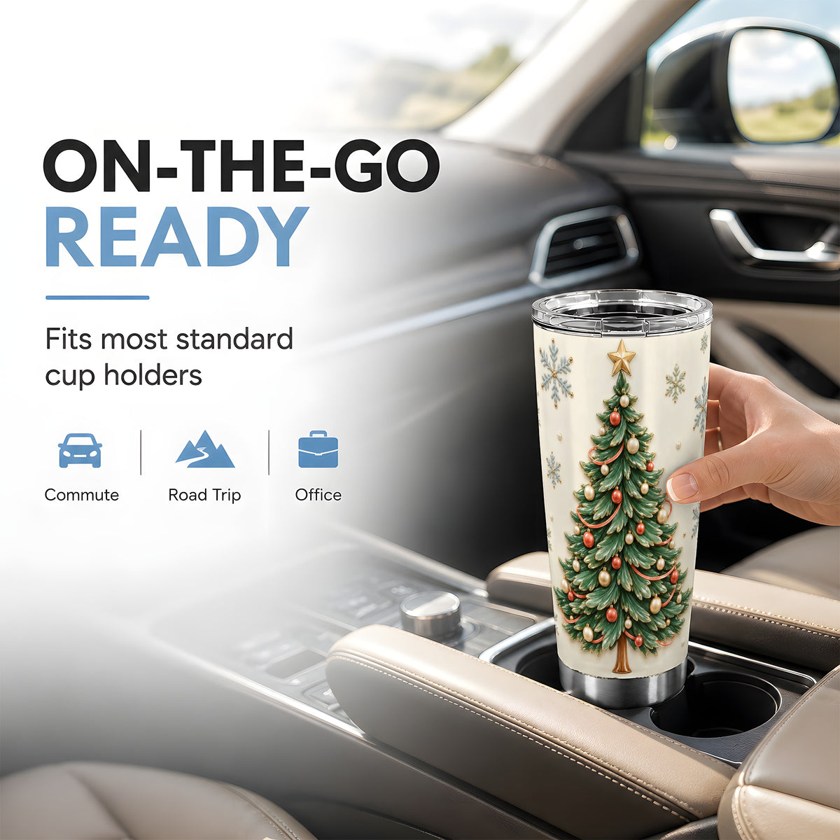 #pl[20oz|Steel] Classic Tree Tumbler 20oz, Holiday Tumbler, Stainless Steel Travel Cup