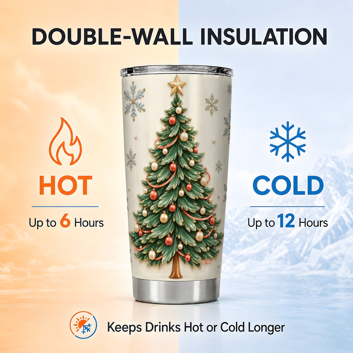 #pl[20oz|Steel] Classic Tree Tumbler 20oz, Holiday Tumbler, Stainless Steel Travel Cup