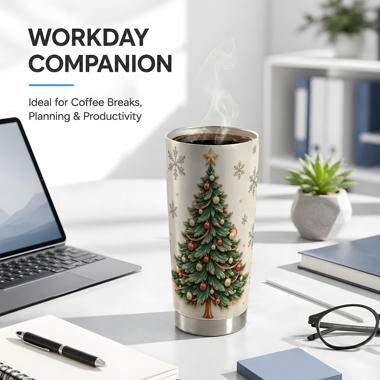 #pl[20oz|Steel] Classic Tree Tumbler 20oz, Holiday Tumbler, Stainless Steel Travel Cup
