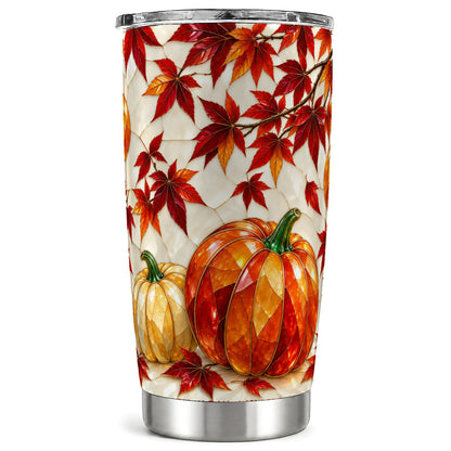 Jeweled Pumpkin Tumbler 20oz, Fall Tumbler, Stainless Steel Travel Cup