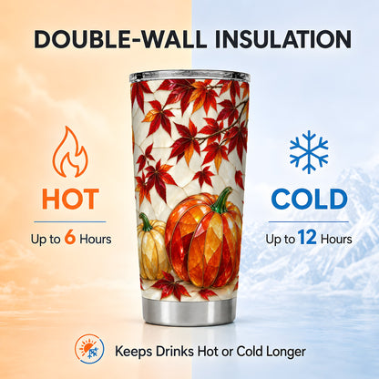 #pl[20oz|Steel] Jeweled Pumpkin Tumbler 20oz, Fall Tumbler, Stainless Steel Travel Cup