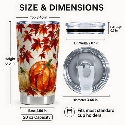 #pl[20oz|Steel] Jeweled Pumpkin Tumbler 20oz, Fall Tumbler, Stainless Steel Travel Cup