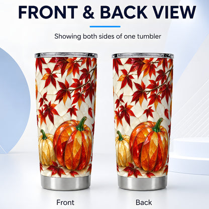 #pl[20oz|Steel] Jeweled Pumpkin Tumbler 20oz, Fall Tumbler, Stainless Steel Travel Cup