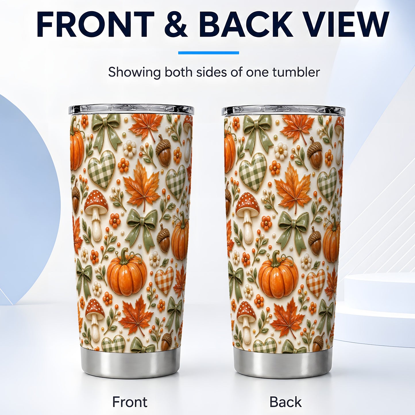 #pl[20oz|Steel] Harvest Pumpkin Tumbler 20oz, Autumn Tumbler, Stainless Steel Travel Cup