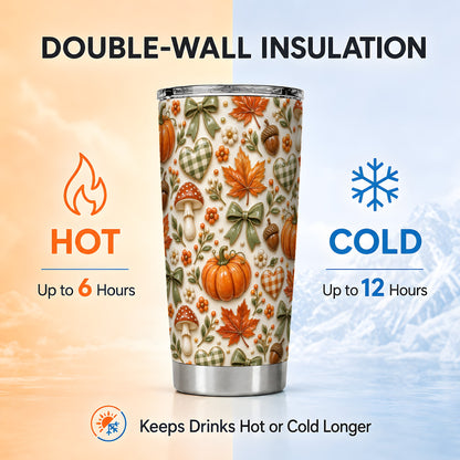 #pl[20oz|Steel] Harvest Pumpkin Tumbler 20oz, Autumn Tumbler, Stainless Steel Travel Cup