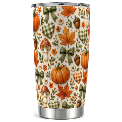 Autumn Pumpkin Tumbler 20oz, Fall Tumbler, Stainless Steel Travel Cup