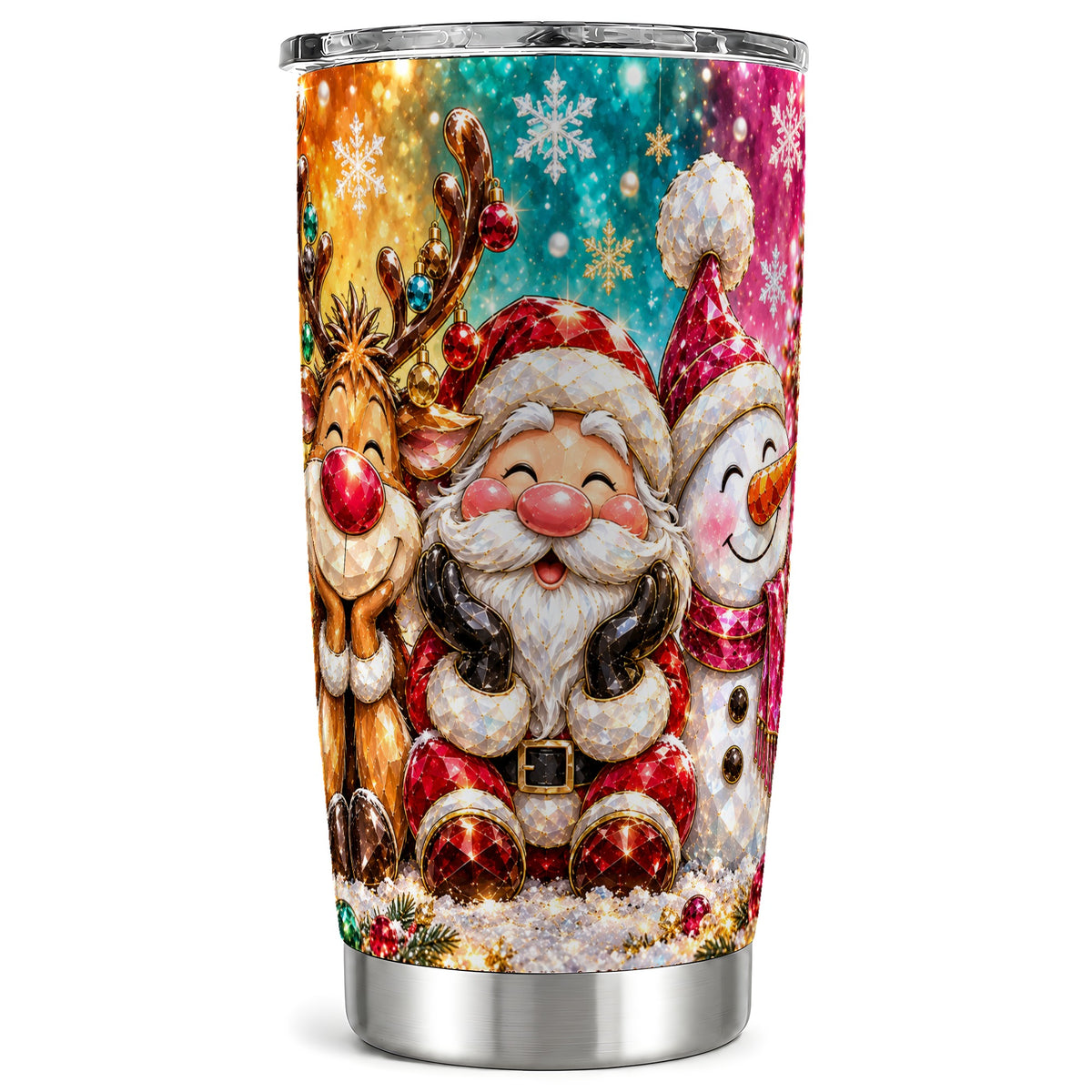 Christmas Friends 20oz Tumbler, Festive Tumbler, Stainless Steel Travel Cup