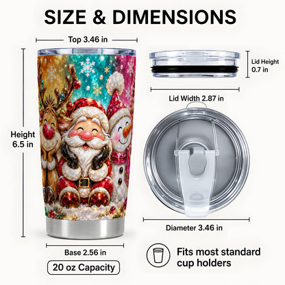 #pl[20oz|Steel] Christmas Friends 20oz Tumbler, Festive Tumbler, Stainless Steel Travel Cup