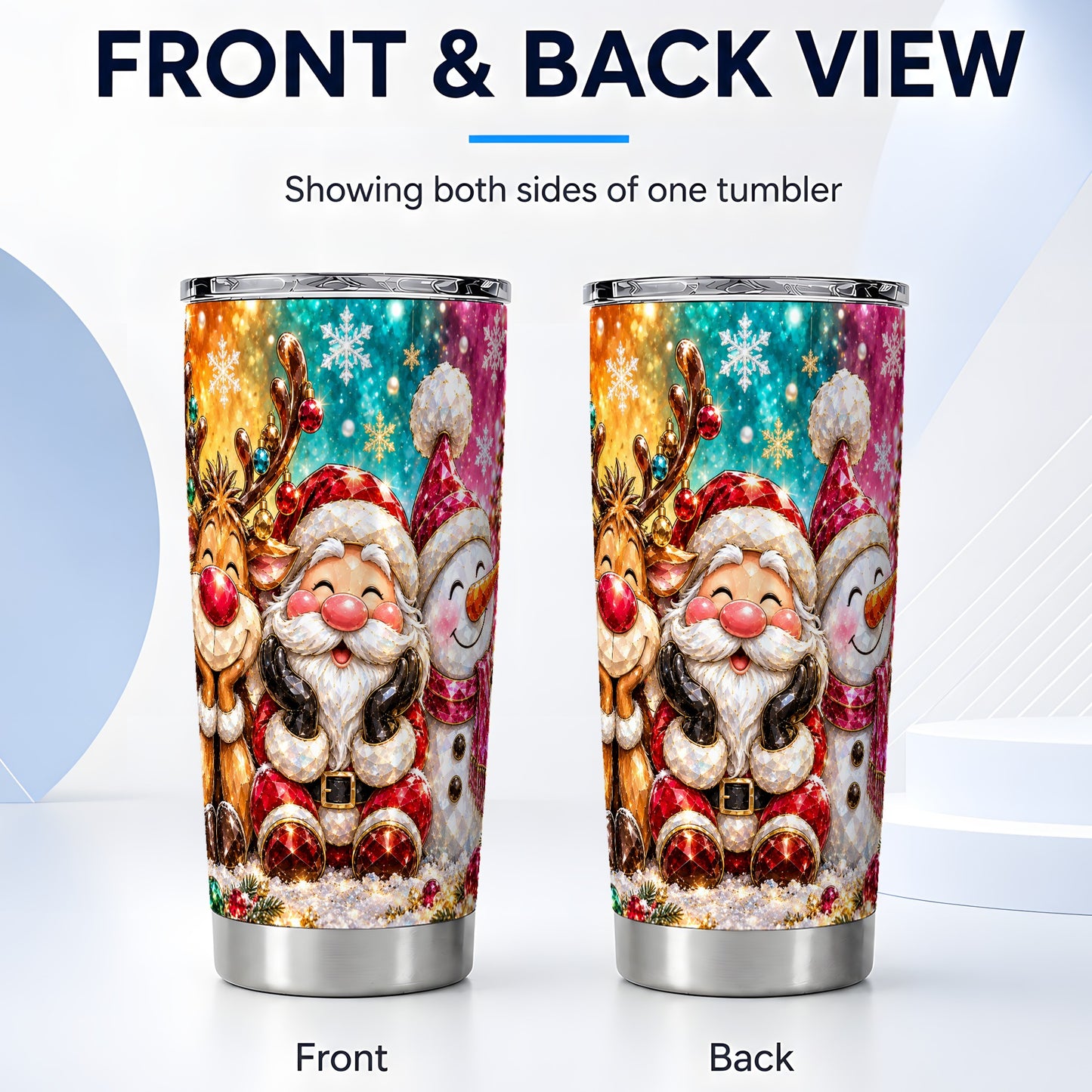 #pl[20oz|Steel] Christmas Friends 20oz Tumbler, Festive Tumbler, Stainless Steel Travel Cup