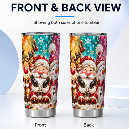 #pl[20oz|Steel] Christmas Friends 20oz Tumbler, Festive Tumbler, Stainless Steel Travel Cup