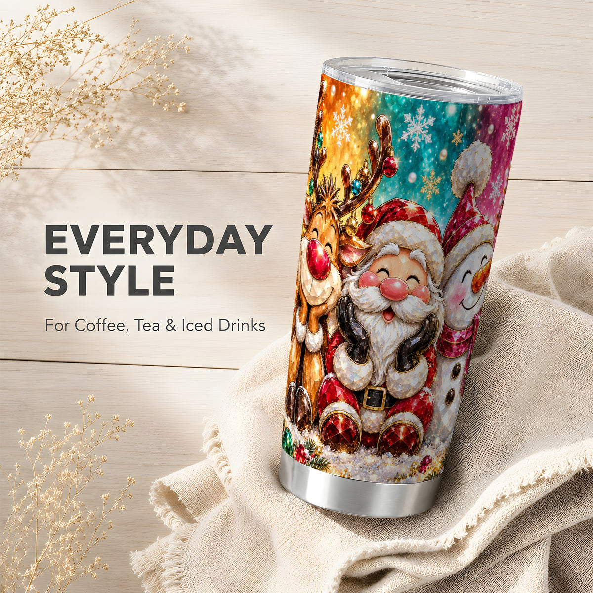 #pl[20oz|Steel] Christmas Friends 20oz Tumbler, Festive Tumbler, Stainless Steel Travel Cup