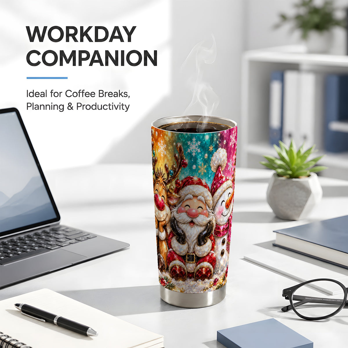 #pl[20oz|Steel] Christmas Friends 20oz Tumbler, Festive Tumbler, Stainless Steel Travel Cup