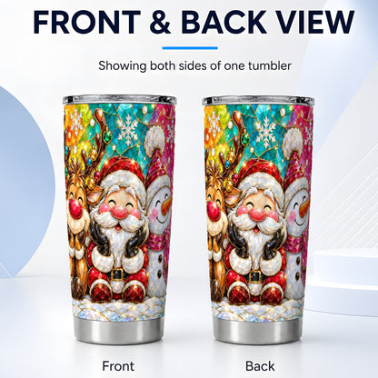 #pl[20oz|Steel] Stained Glass 20oz Tumbler, Christmas Tumbler, Stainless Steel Travel Cup