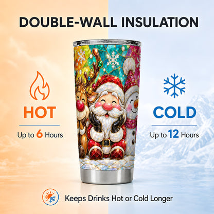 #pl[20oz|Steel] Stained Glass 20oz Tumbler, Christmas Tumbler, Stainless Steel Travel Cup