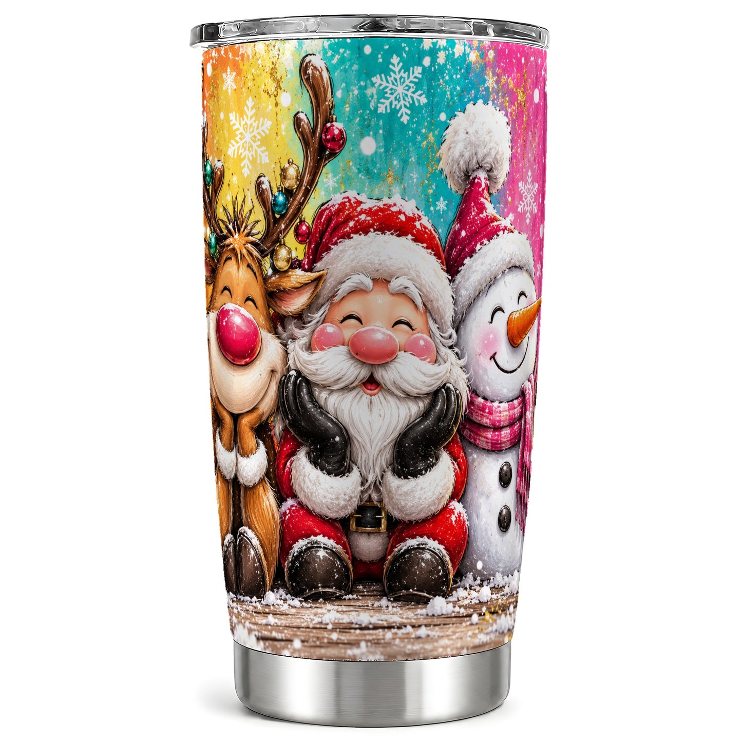Colorful 20oz Tumbler, Christmas Tumbler, Stainless Steel Travel Cup