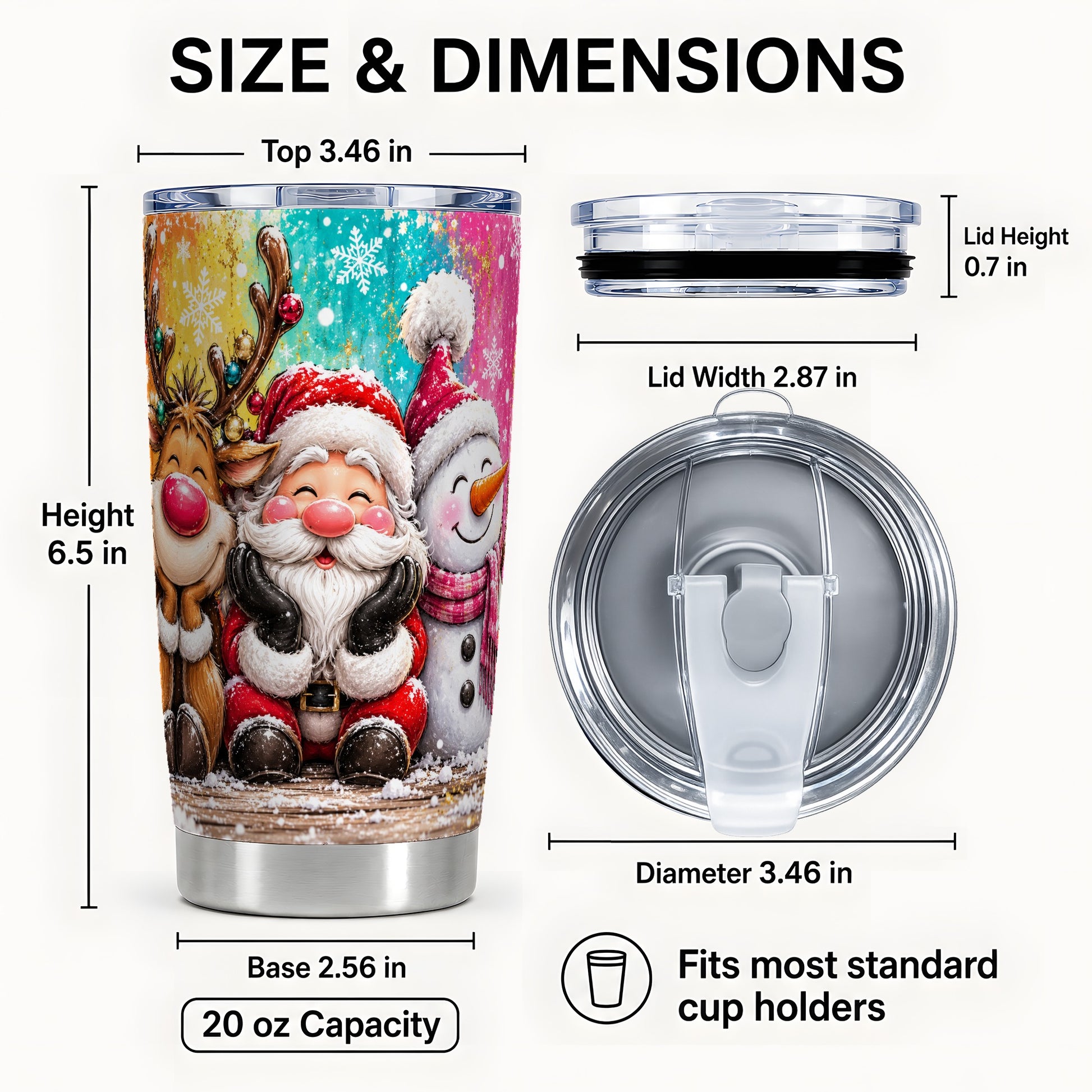 #pl[20oz|Steel] Colorful 20oz Tumbler, Christmas Tumbler, Stainless Steel Travel Cup