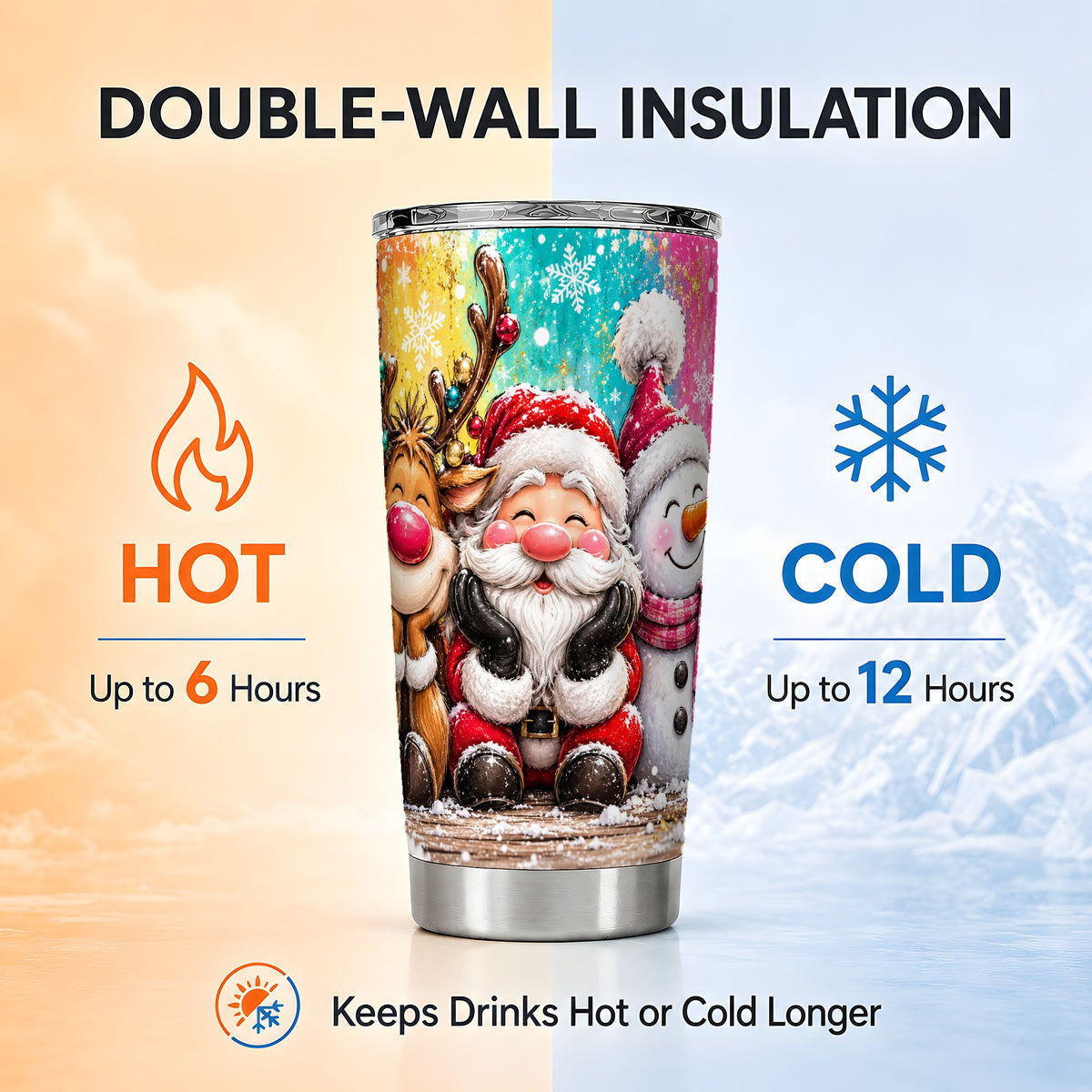 #pl[20oz|Steel] Colorful 20oz Tumbler, Christmas Tumbler, Stainless Steel Travel Cup