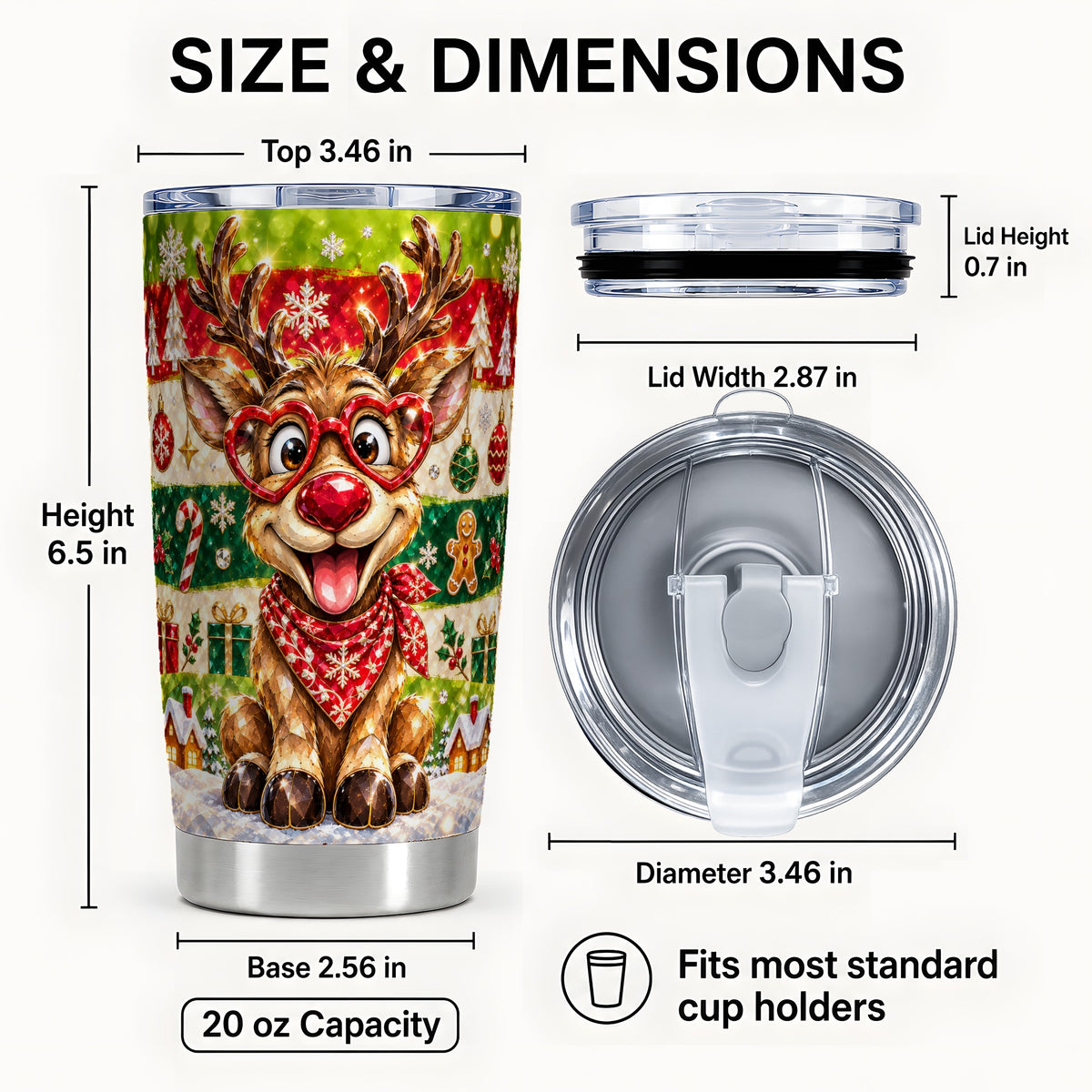 #pl[20oz|Steel] Funny Reindeer 20oz Tumbler, Christmas Tumbler, Stainless Steel Travel Cup