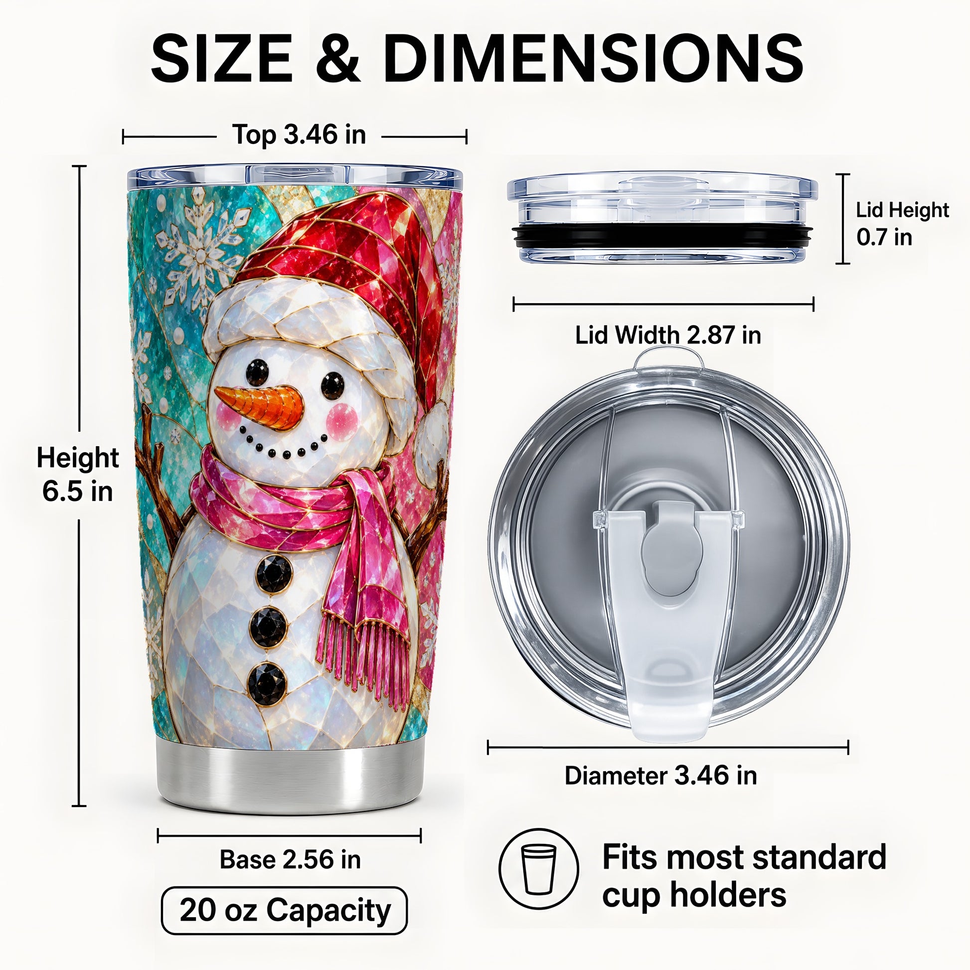 #pl[20oz|Steel] Snowman Tumbler 20oz, Winter Holiday Tumbler, Stainless Steel Travel Cup