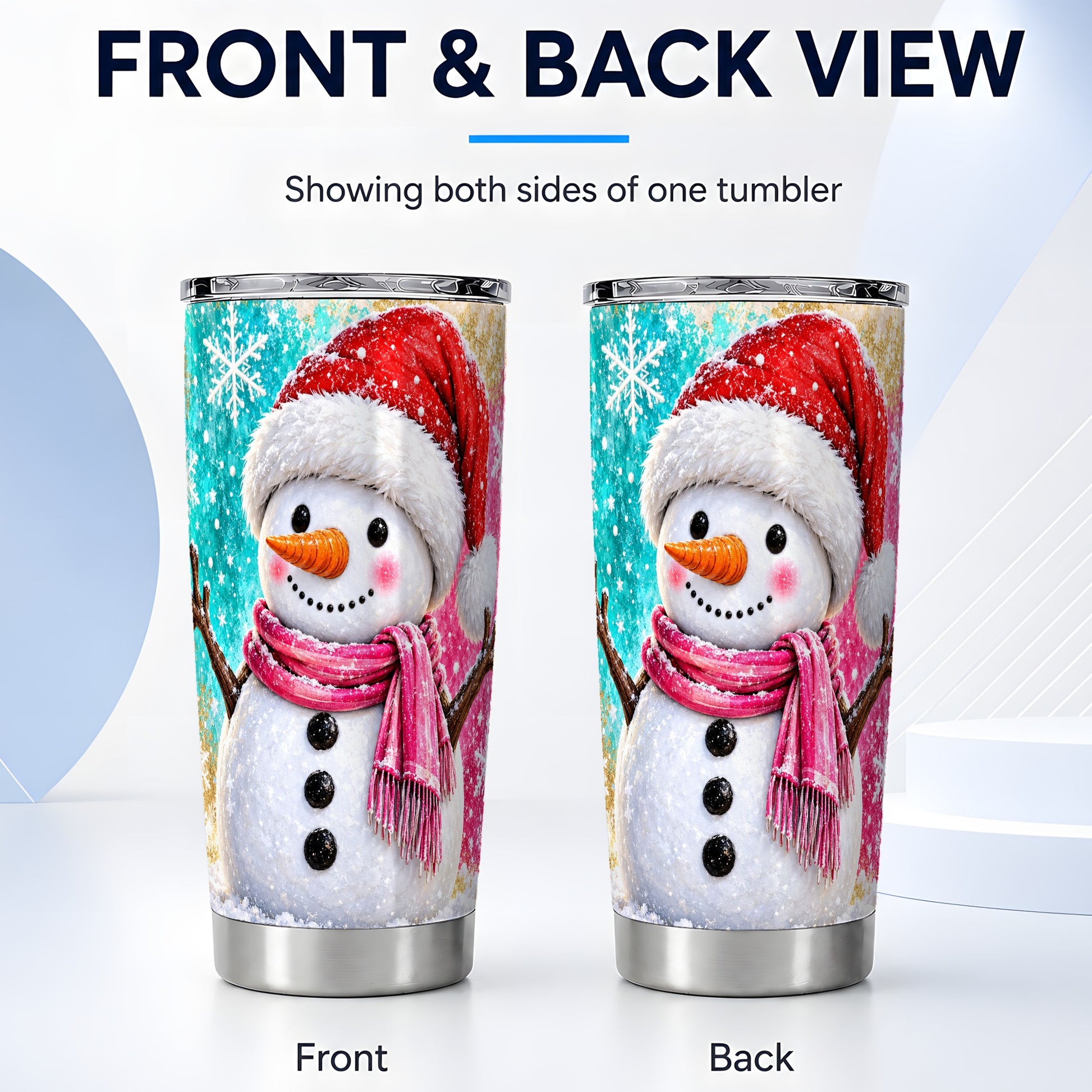 #pl[20oz|Steel] Snowman Tumbler 20oz, Christmas Tumbler, Stainless Steel Travel Cup