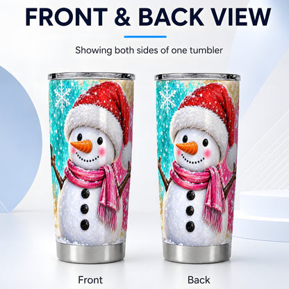 #pl[20oz|Steel] Snowman Tumbler 20oz, Christmas Tumbler, Stainless Steel Travel Cup