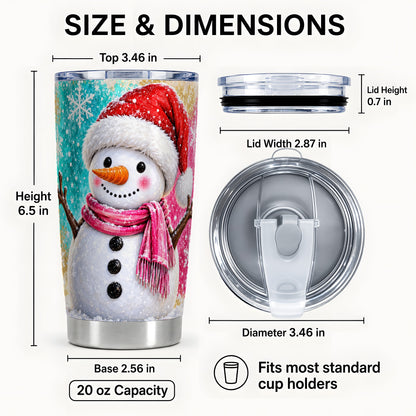 #pl[20oz|Steel] Snowman Tumbler 20oz, Christmas Tumbler, Stainless Steel Travel Cup