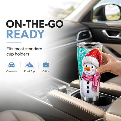 #pl[20oz|Steel] Snowman Tumbler 20oz, Christmas Tumbler, Stainless Steel Travel Cup