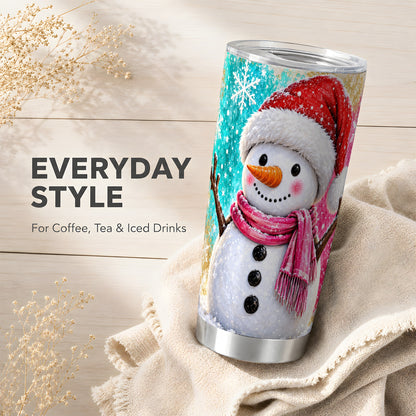 #pl[20oz|Steel] Snowman Tumbler 20oz, Christmas Tumbler, Stainless Steel Travel Cup