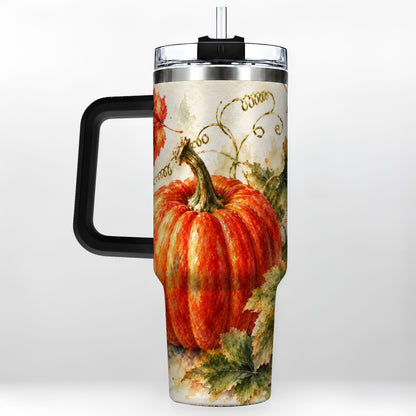 #pl[40oz|Black] Autumn Pumpkin 40oz Tumbler, Harvest Tumbler, Stainless Steel Travel Cup