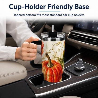 #pl[40oz|Black] Autumn Pumpkin 40oz Tumbler, Harvest Tumbler, Stainless Steel Travel Cup